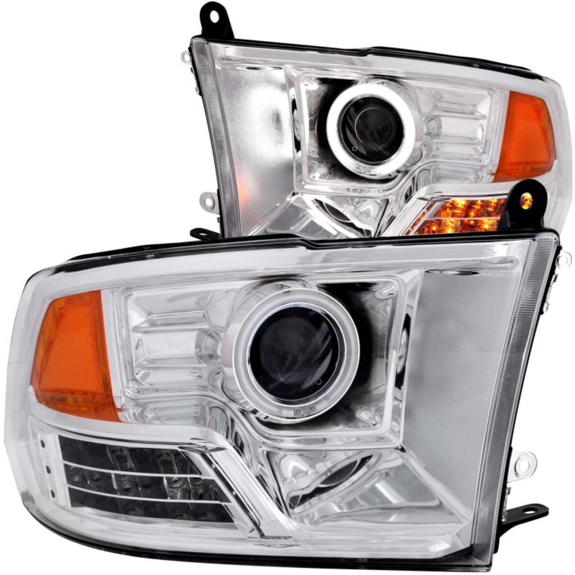 Picture of ANZO 2009-2016 Dodge Ram 1500 Projector Headlights w- Halo Chrome CCFL