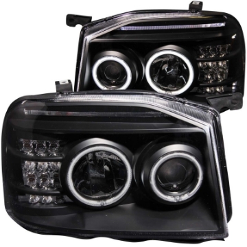 Picture of ANZO 2001-2004 Nissan Frontier Projector Headlights w- Halo Black CCFL