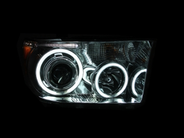 Picture of ANZO 2007-2013 Toyota Tundra Projector Headlights w- Halo Chrome CCFL
