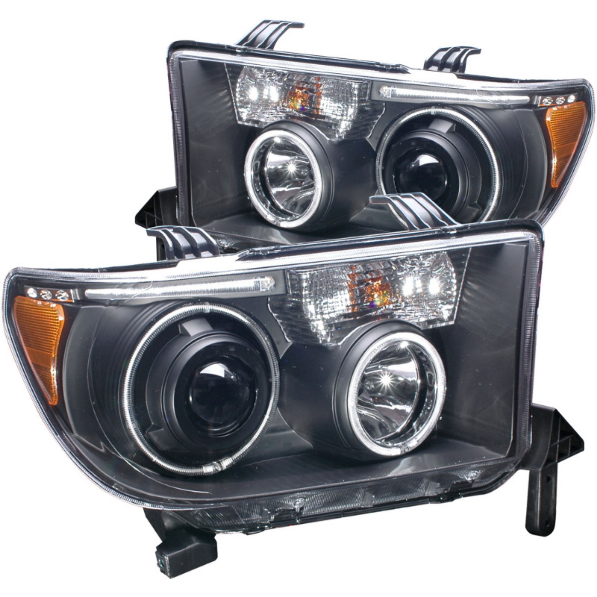 Picture of ANZO 2007-2013 Toyota Tundra Projector Headlights w- Halo Black CCFL
