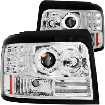 Picture of ANZO 1992-1996 Ford F-150 Projector Headlights w- Halo Chrome w- Side Markers and Parking Lights