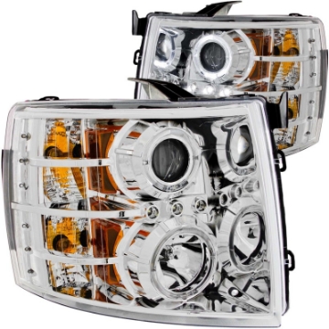 Picture of ANZO 2007-2013 Chevrolet Silverado 1500 Projector Headlights w- Halo Chrome