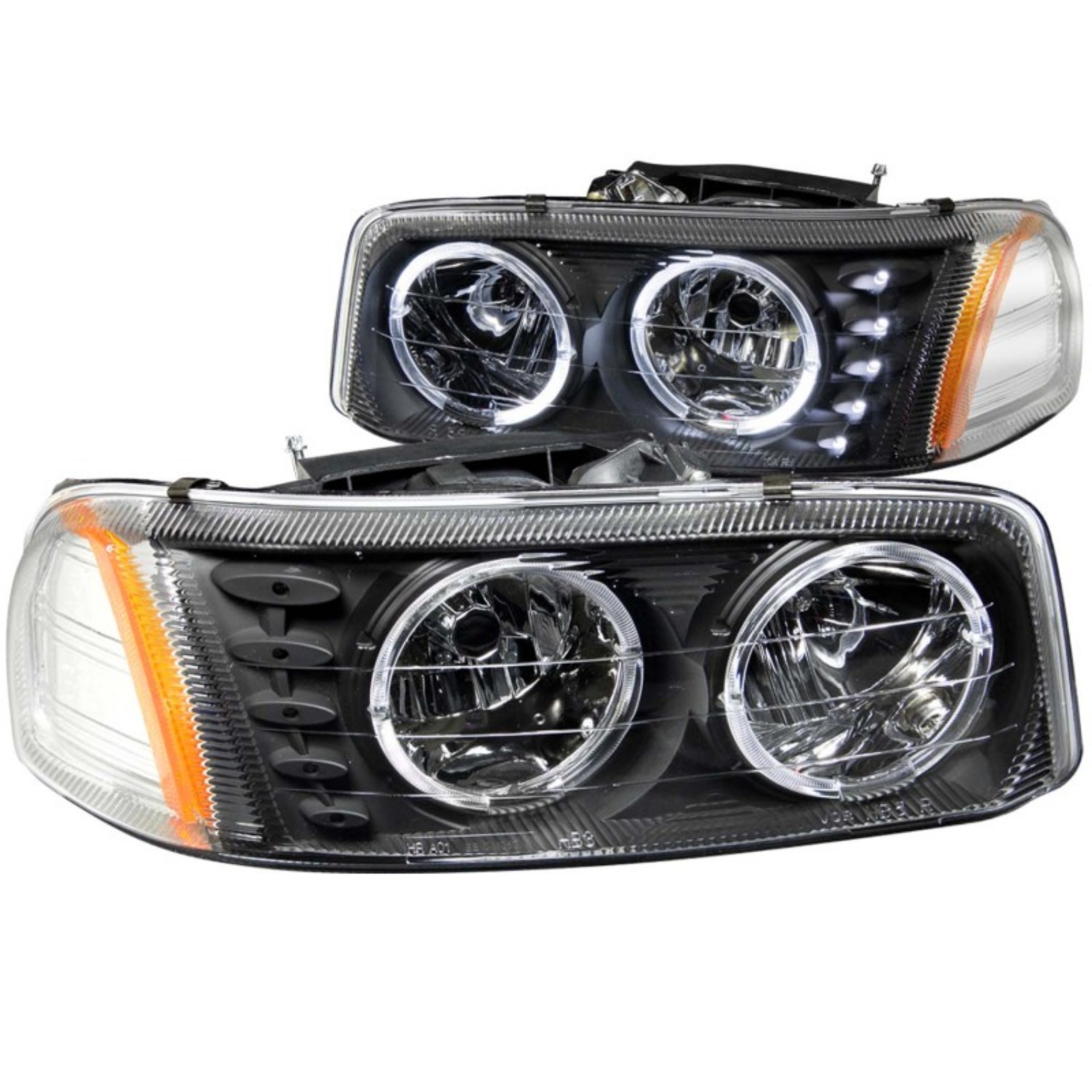 Picture of ANZO 1999-2006 Gmc Sierra 1500 Crystal Headlights w- Halo and LED Black