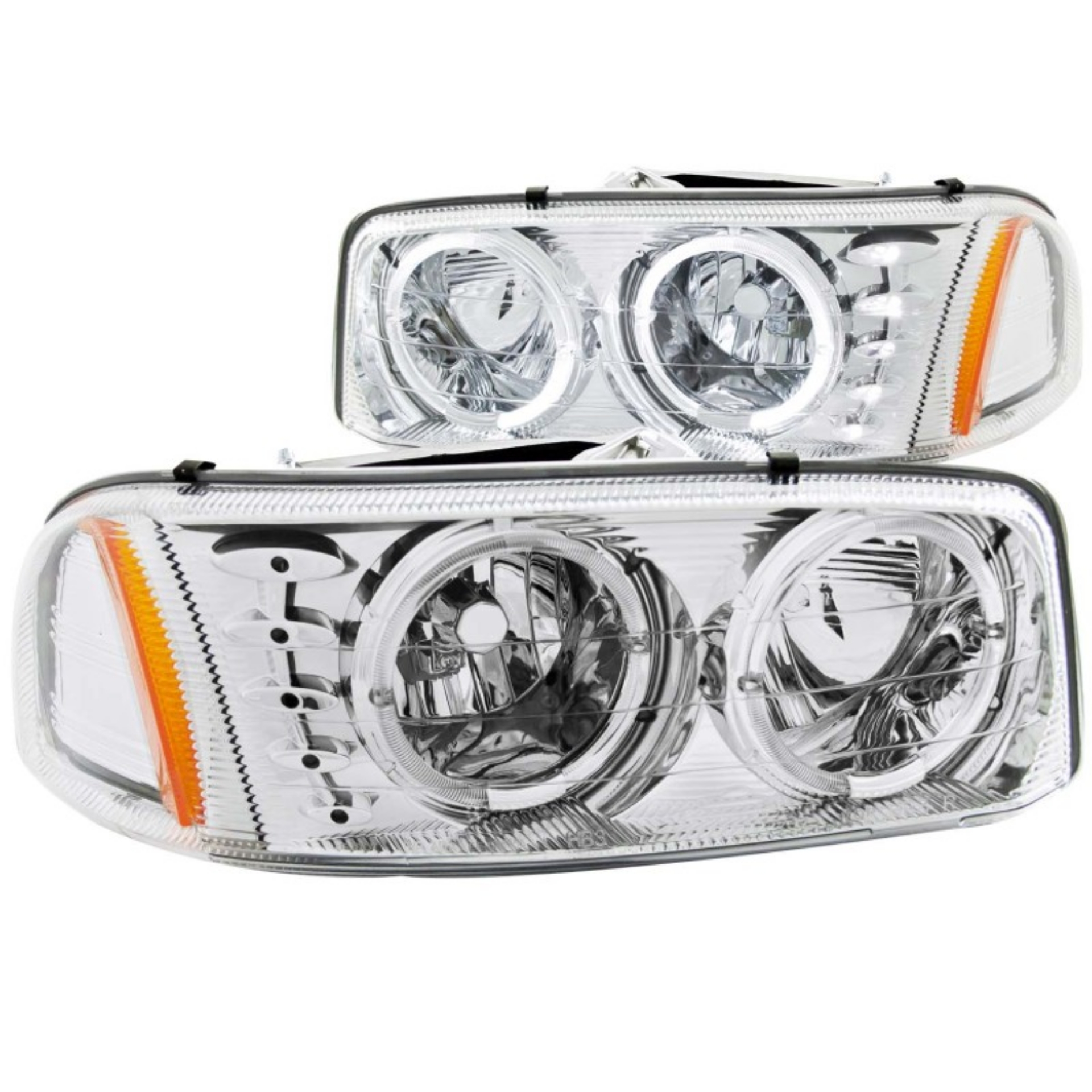Picture of ANZO 1999-2006 GMC Sierra 1500 Crystal Headlights w- Halo and LED Chrome