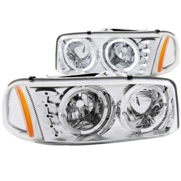 Picture of ANZO 1999-2006 GMC Sierra 1500 Crystal Headlights w- Halo and LED Chrome
