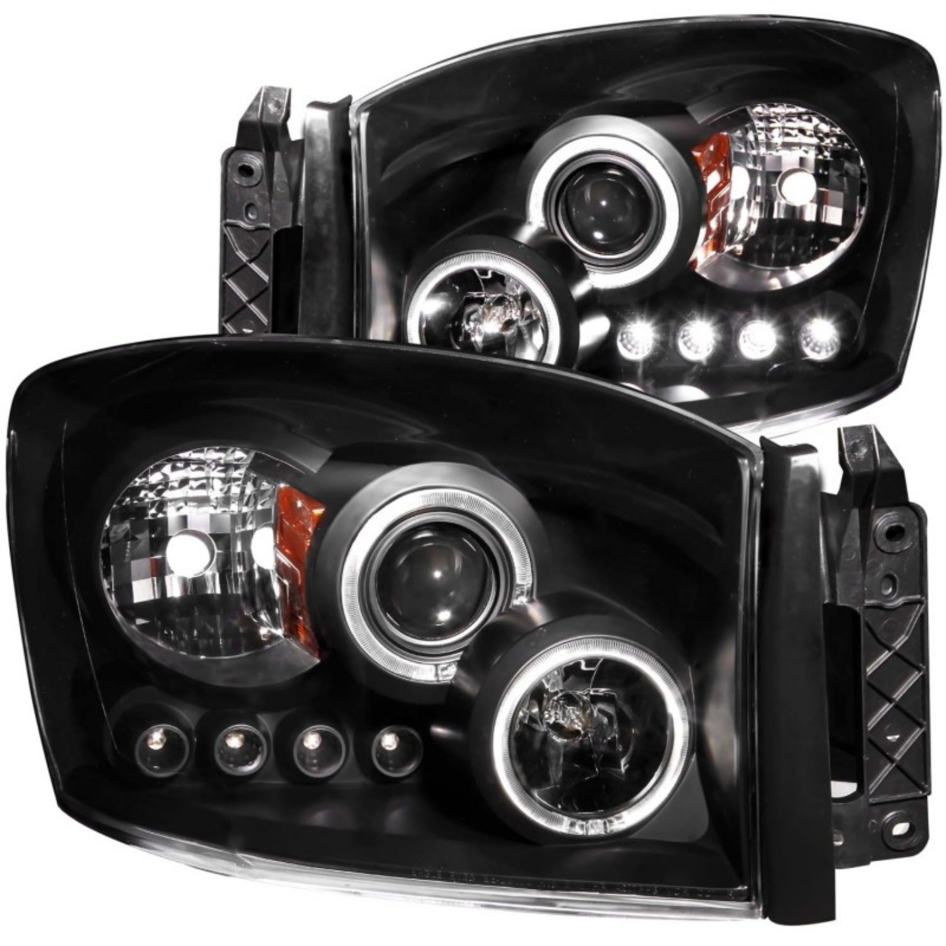 Picture of ANZO 2006-2008 Dodge Ram 1500 Projector Headlights w- Halo Black