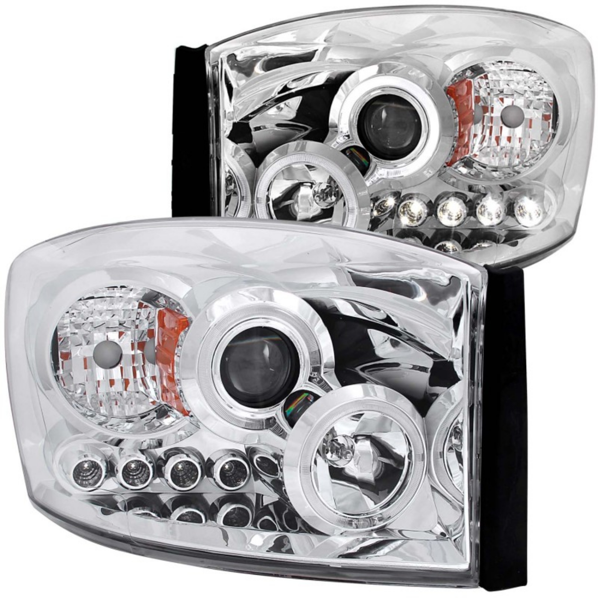 Picture of ANZO 2006-2008 Dodge Ram 1500 Projector Headlights w- Halo Chrome