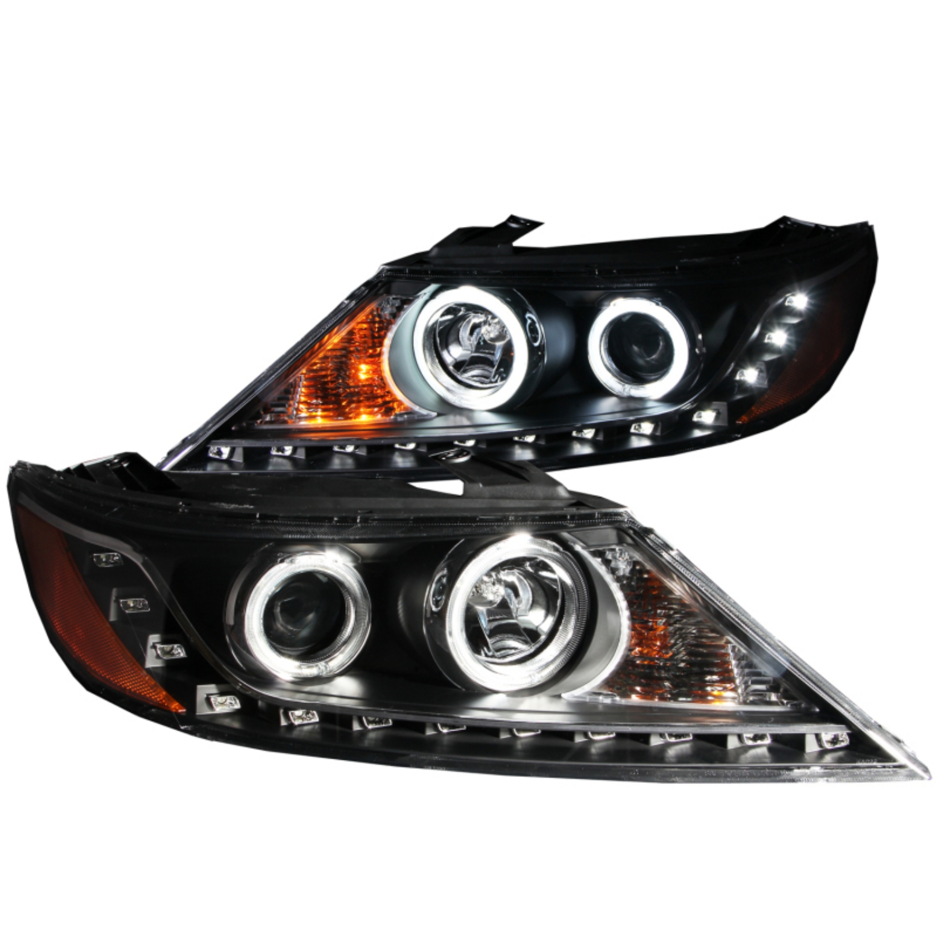 Picture of ANZO 2011-2013 Kia Sorento Projector Headlights w- Halo Black CCFL