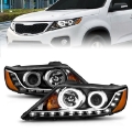 Picture of ANZO 2011-2013 Kia Sorento Projector Headlights w- Halo Black CCFL