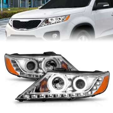Picture of ANZO 2011-2013 Kia Sorento Projector Headlights w- Halo Chrome CCFL