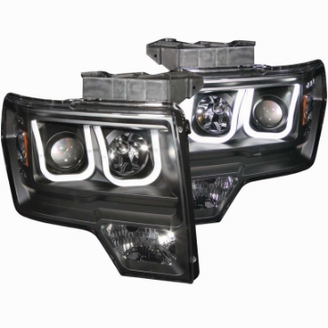 Picture of ANZO 2009-2014 Ford F-150 Projector Headlights w- U-Bar Black