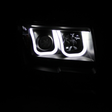 Picture of ANZO 2009-2014 Ford F-150 Projector Headlights w- U-Bar Black