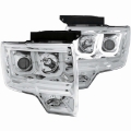 Picture of ANZO 2009-2014 Ford F-150 Projector Headlights w- U-Bar Chrome