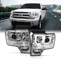 Picture of ANZO 2009-2014 Ford F-150 Projector Headlights w- U-Bar Chrome