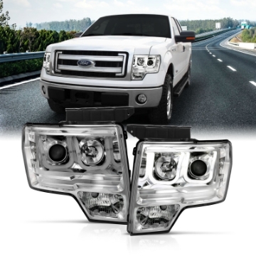 Picture of ANZO 2009-2014 Ford F-150 Projector Headlights w- U-Bar Chrome