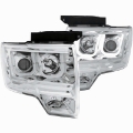 Picture of ANZO 2009-2014 Ford F-150 Projector Headlights w- U-Bar Chrome