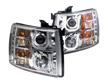 Picture of ANZO 2007-2013 Chevrolet Silverado 1500 Projector Headlights w- U-Bar Chrome