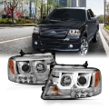 Picture of ANZO 2004-2008 Ford F-150 Projector Headlights w- U-Bar Chrome