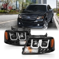 Picture of ANZO 2004-2008 Ford F-150 Projector Headlights w- U-Bar Black