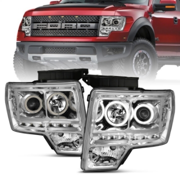 Picture of ANZO 2009-2014 Ford F-150 Projector Headlights w- Halo Chrome CCFL G2