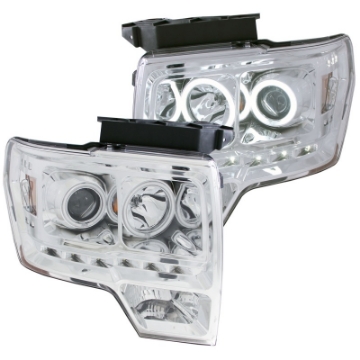 Picture of ANZO 2009-2014 Ford F-150 Projector Headlights w- Halo Chrome CCFL G2