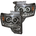 Picture of ANZO 2009-2014 Ford F-150 Projector Headlights w- Halo Black CCFL G2