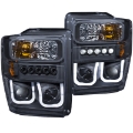 Picture of ANZO 2008-2010 Ford F-250 Projector Headlights w- U-Bar Black