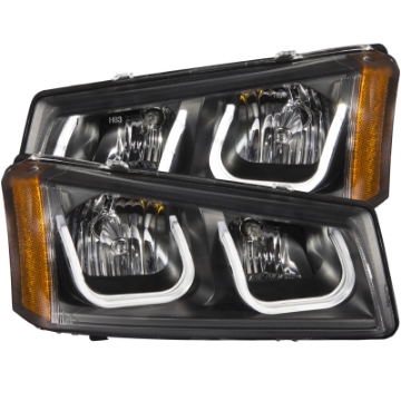 Picture of ANZO 2003-2006 Chevrolet Silverado 1500 Projector Headlights w- U-Bar Black