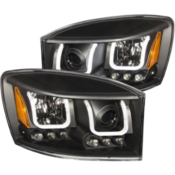 Picture of ANZO 2006-2008 Dodge Ram 1500 Projector Headlights w- U-Bar Black