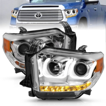 Picture of ANZO 2014-2016 Toyota Tundra Projector Headlights w- U-Bar Chrome