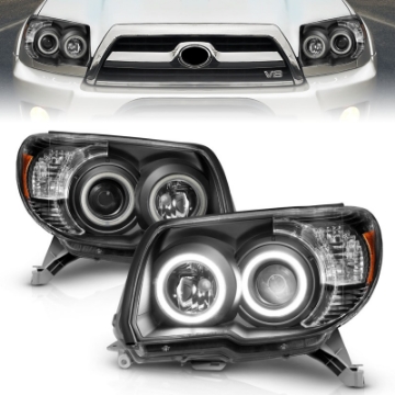 Picture of ANZO 2006-2009 Toyota 4Runner Projector Headlights w- Halo Black