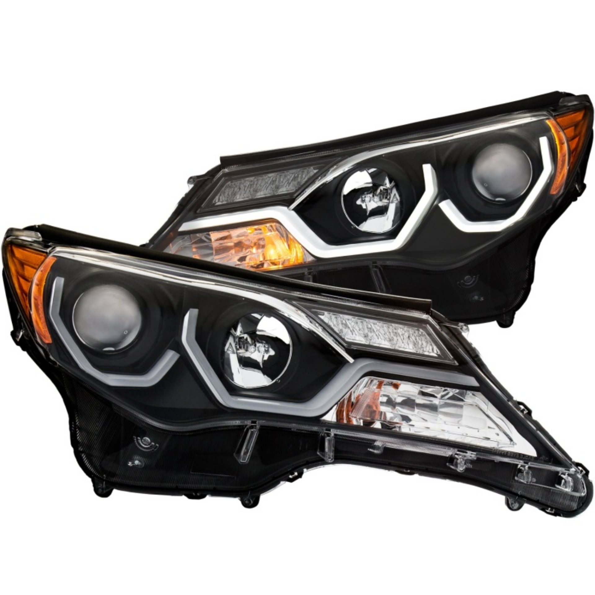 Picture of ANZO 2013-2015 Toyota Rav4 Projector Headlights w- Plank Style Design Black