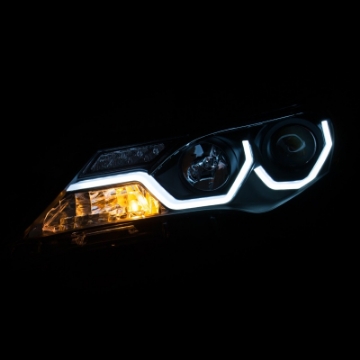 Picture of ANZO 2013-2015 Toyota Rav4 Projector Headlights w- Plank Style Design Black