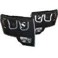 Picture of ANZO 2009-2014 Ford F-150 Projector Headlights w- U-Bar Black Amber HID TYPE WITHOUT HID KIT