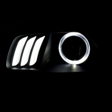 Picture of ANZO 2014-2016 Jeep Cherokee Projector Headlights Black clear w- white and Red