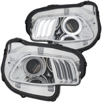 Picture of ANZO 2014-2016 Jeep Cherokee Projector Headlights Chrome clear w- white and Red