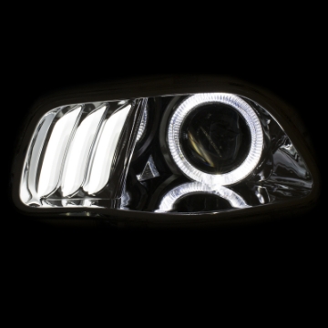 Picture of ANZO 2014-2016 Jeep Cherokee Projector Headlights Chrome clear w- white and Red