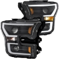 Picture of ANZO 2015-2017 Ford F-150 Projector Headlights w- Plank Style Switchback Black w- Amber