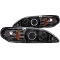 Picture of ANZO 1994-1998 Ford Mustang Projector Headlights w- Halo Black 1pc