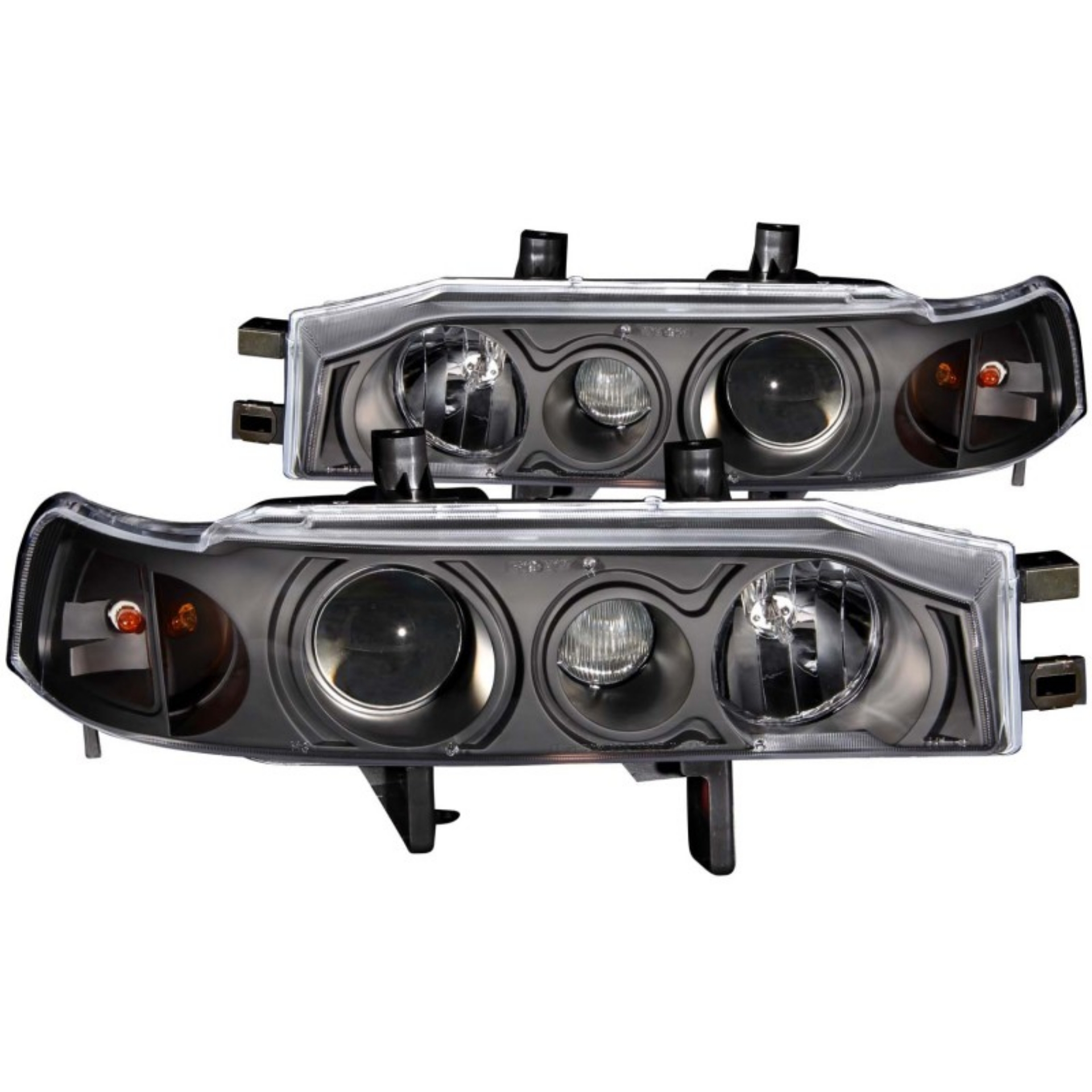 Picture of ANZO 1990-1993 Honda Accord Projector Headlights w- Halo Black 1pc