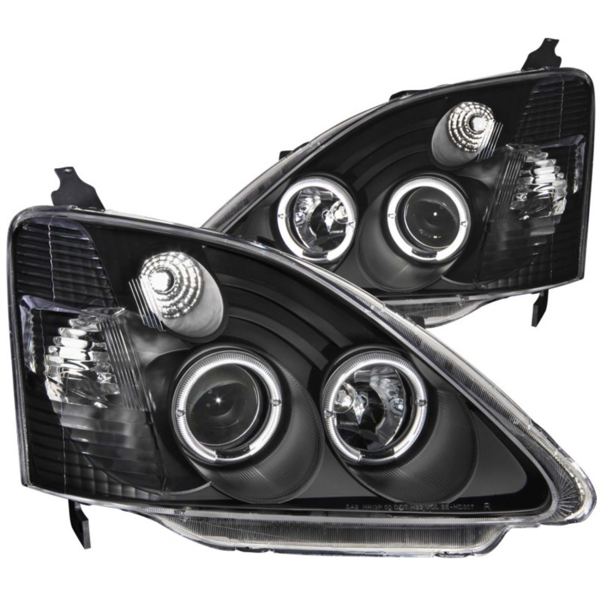 Picture of ANZO 2002-2004 Honda Civic Projector Headlights w- Halo Black