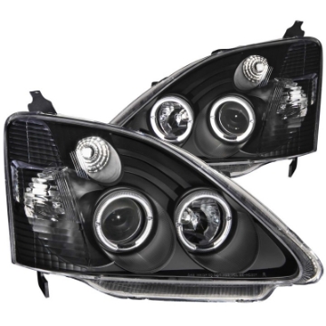 Picture of ANZO 2002-2004 Honda Civic Projector Headlights w- Halo Black