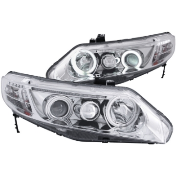 Picture of ANZO 2006-2011 Honda Civic Projector Headlights w- Halo Chrome CCFL