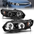 Picture of ANZO 2006-2011 Honda Civic Projector Headlights w- Halo Black CCFL