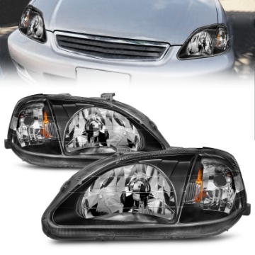 Picture of ANZO 1999-2000 Honda Civic Crystal Headlights Black