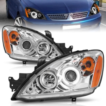 Picture of ANZO 2004-2007 Mitsubishi Lancer Projector Headlights w- Halo Chrome CCFL