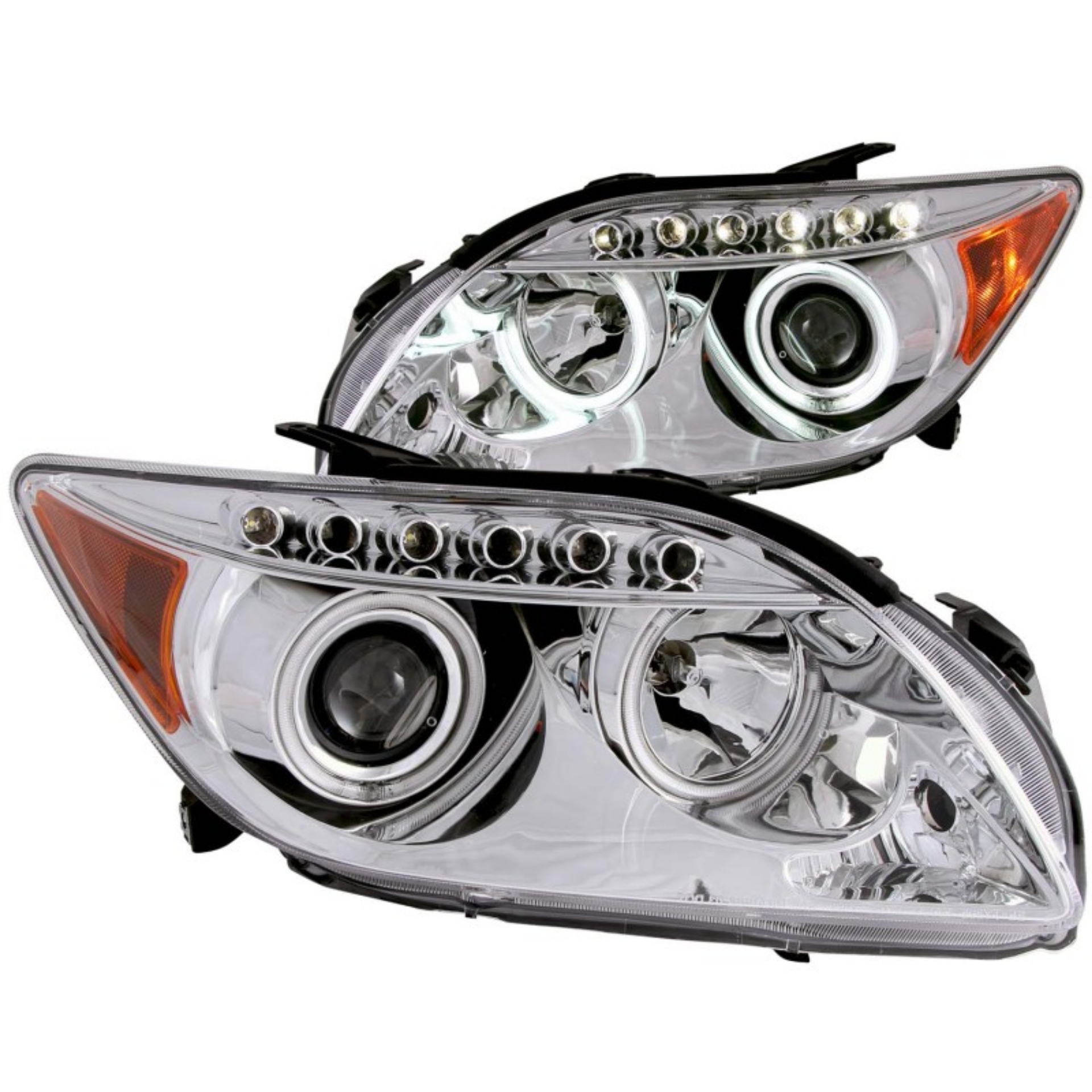 Picture of ANZO 2005-2010 Scion Tc Projector Headlights w- Halo Chrome CCFL