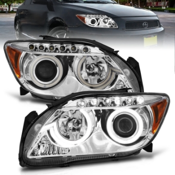 Picture of ANZO 2005-2010 Scion Tc Projector Headlights w- Halo Chrome CCFL