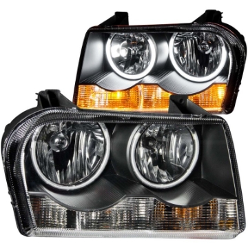 Picture of ANZO 2005-2010 Chrysler 300 Crystal Headlights w- Halo Black CCFL