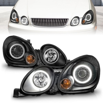 Picture of ANZO 1998-2005 Lexus Gs300 Projector Headlights w- Halo Black